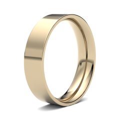 9ct Yellow Gold 5mm Medium Flat Court Wedding Ring