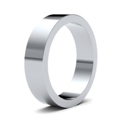 9ct White Gold 5mm Flat Medium Wedding Ring