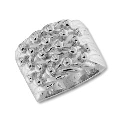 Silver Gents' 5 Row Keeper Ring 