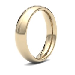 9ct Yellow Gold 5mm Heavy Court Wedding Ring