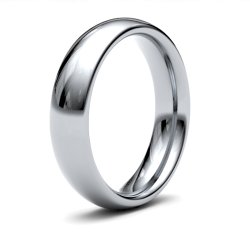 9ct White Gold 5mm Heavy Court Wedding Ring