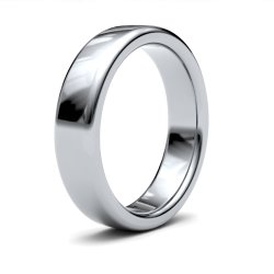 9ct White Gold 5mm Heavy Soft Court Wedding Ring