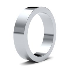 9ct White Gold 5mm Flat Heavy Wedding Ring