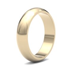 9ct Yellow Gold 5mm D Shape Heavy Wedding Ring