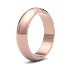 9ct Rose Gold 5mm D Shape Heavy Wedding Ring