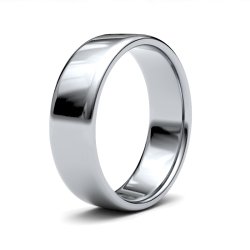 9ct White Gold 6mm Light Soft Court Wedding Ring