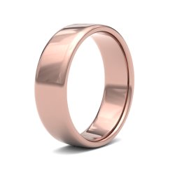 9ct Rose Gold 6mm Light Soft Court Wedding Ring