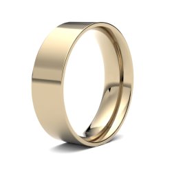 9ct Yellow Gold 6mm Light Flat Court Wedding Ring