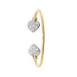 9ct Gold Babies' Cz Heart Bangle 