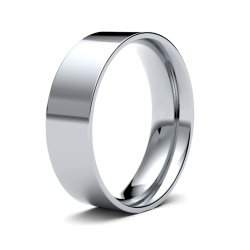 9ct White Gold 6mm Light Flat Court Wedding Ring