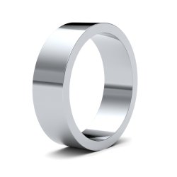 9ct White Gold 6mm Flat Light Wedding Ring