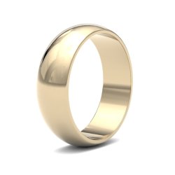 9ct Yellow Gold 6mm D Shape Light Wedding Ring