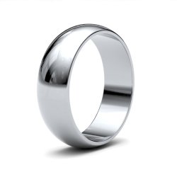 9ct White Gold 6mm D Shape Light Wedding Ring