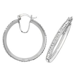 Silver Crystal Hoops 