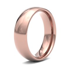 18ct Rose Gold 6mm Medium Court Wedding Ring