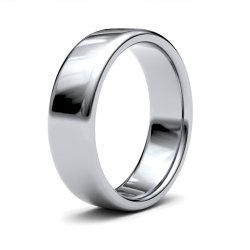 9ct White Gold 6mm Medium Soft Court Wedding Ring