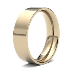 9ct Yellow Gold 6mm Medium Flat Court Wedding Ring