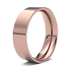 9ct Rose Gold 6mm Medium Flat Court Wedding Ring