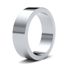 9ct White Gold 6mm Flat Medium Wedding Ring