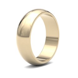 9ct Yellow Gold 6mm D Shape Medium Wedding Ring