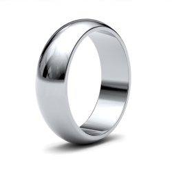 9ct White Gold 6mm D Shape Medium Wedding Ring