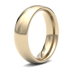 18ct Yellow Gold 6mm Heavy Court Wedding Ring