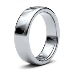 9ct White Gold 6mm Heavy Soft Court Wedding Ring