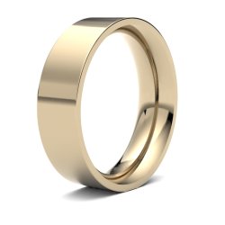 9ct Yellow Gold 6mm Heavy Flat Court Wedding Ring