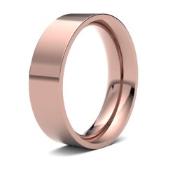 9ct Rose Gold 6mm Heavy Flat Court Wedding Ring