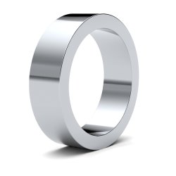 9ct White Gold 6mm Flat Heavy Wedding Ring
