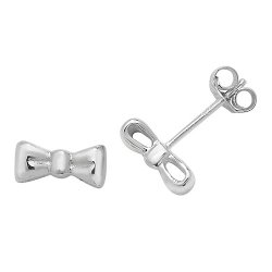 Silver Bow Tie Studs 