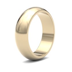 9ct Yellow Gold 6mm D Shape Heavy Wedding Ring