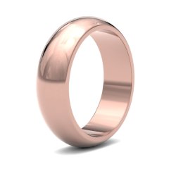 9ct Rose Gold 6mm D Shape Heavy Wedding Ring