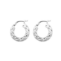 Silver Diamond Cut Hoops G51071-