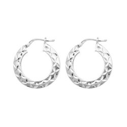 Silver Diamond Cut Hoops G51071-