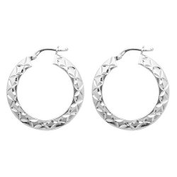 Silver Diamond Cut Hoops G51071-