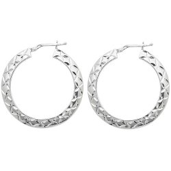 Silver Diamond Cut Hoops G51071-
