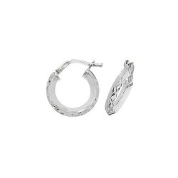Silver Diamond Cut Hoops G51072-