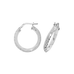 Silver Diamond Cut Hoops G51072-