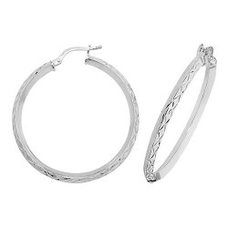 Silver Diamond Cut Hoops G51072-