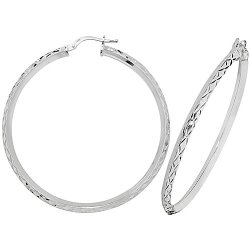 Silver Diamond Cut Hoops G51072-