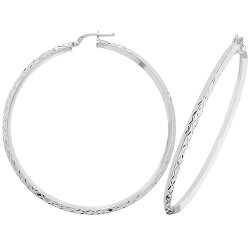 Silver Diamond Cut Hoops G51072-