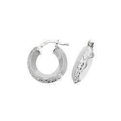 Silver Diamond Cut Hoops G51073-