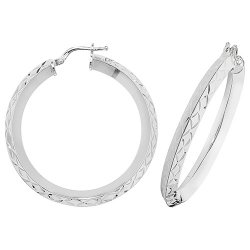 Silver Diamond Cut Hoops G51073-