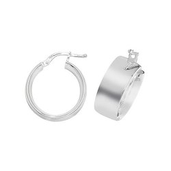 Silver Square Tube Chunky Hoops G51075-