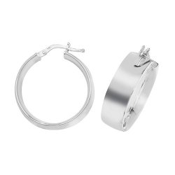 Silver Square Tube Chunky Hoops G51075-