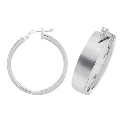 Silver Square Tube Chunky Hoops G51075-