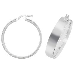 Silver Square Tube Chunky Hoops G51075-