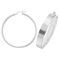 Silver Square Tube Chunky Hoops G51075-