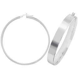 Silver Square Tube Chunky Hoops G51075-